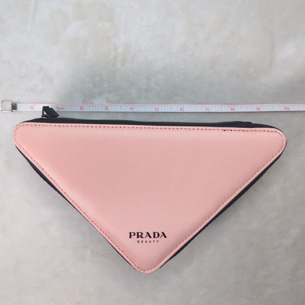 PRADA PARADOXE BEAUTY Makeup Bag Pouch Pink Black Triangle Travel Cosmetic Case - Picture 9 of 9